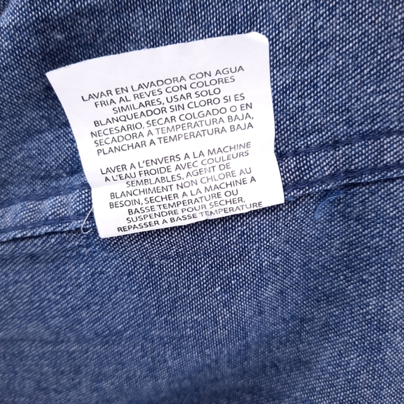 New Wrangler Authentics Long Sleeve Denim Work Shirt Men's 3X Button Up Ranch - Picture 12 of 13